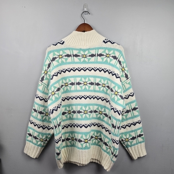 AMERICAN EAGLE‎ Vintage Oversized Knit Chunky Funnel Neck Sweater Women Sz M - Picture 7 of 12